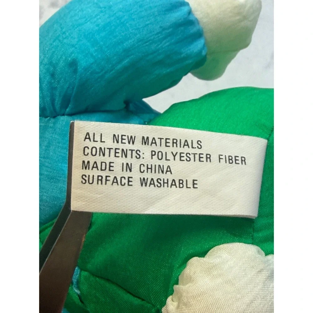 VTG International Silver Co Plush Easter Bunny Rabbit Blue Shirt Green Overalls